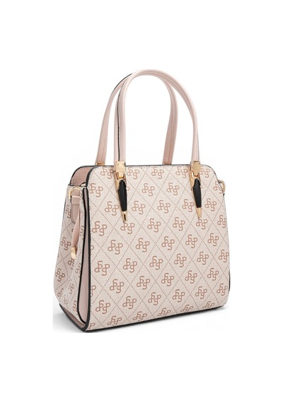 Silver & Polo Silver Polo Pembe - Pudra Monogram Kadın El Çantası Sp1136