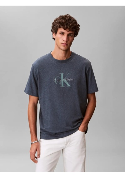Calvin Klein Ss Hero Monologo Tee, R9f, S Mavi Erkek T-shirt