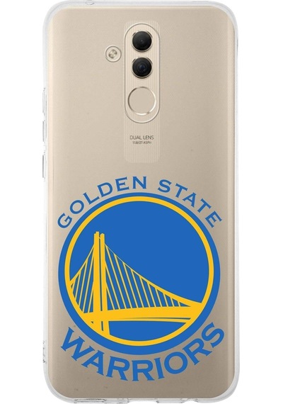 Huawei Mate 20 Lite Uyumlu Kapak Golden State Warriors Tasarımlı Şeffaf Silikon Kılıf Şeffaf