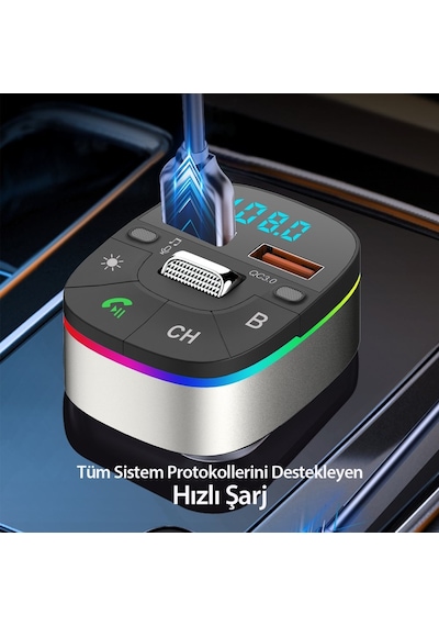 Earldom M74 Bluetooth Usb3.0 Dijital Fm Transmitter - Siyah