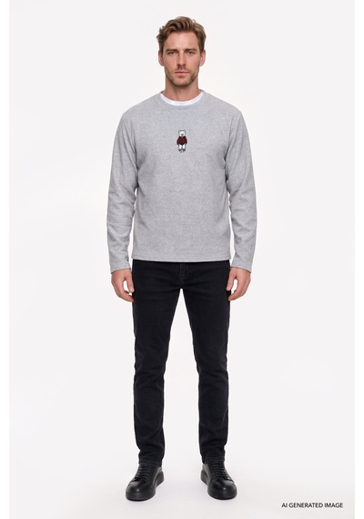 Ac&Co / Altınyıldız Classics Erkek Grı Melanj Anti-pilling Tüylenme Yapmayan Standart Fit Bisiklet Yaka Nakışlı Sweatshirt Polar Gri Melanj Ac&Co / Altınyıldız Classics Erkek Grı Melanj Anti-pilling Tüylenme Yapmayan Standart Fit Bisiklet Yaka Nakışlı Sweatshirt Polar Gri Melanj