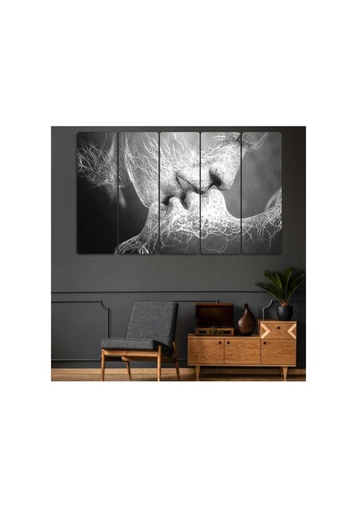 Öpücük, Sevgili, Aşk, Damardan Sanat - 5 Parçalı Tablo Görsel - 702503370 Görsel
