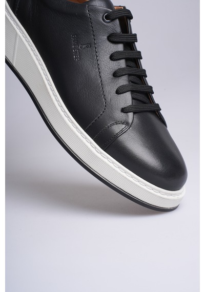 Fame Step Erkek Hakiki Deri Sneaker Ayakkabı Ortopedik Rahat Günlük - Torino Siyah