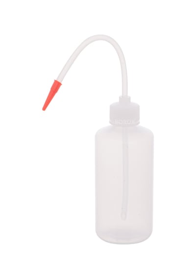 Borox Plastik Piset PE Plastik Uzun Form Renkli Yıkama Şişesi Şeffaf 250 ML