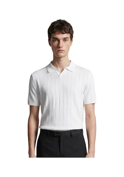 Anthony Jackson Premium Erkek Triko Polo Yaka T-shirt Ravello Beyaz