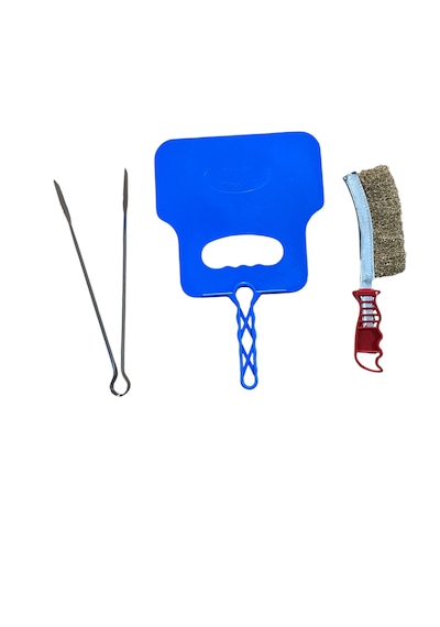 Mobilreyon Barbekü Mangal Seti 3 Parça Set- Barbekü Maşa-tel Temizlik Fırçası Ve Yelpaze