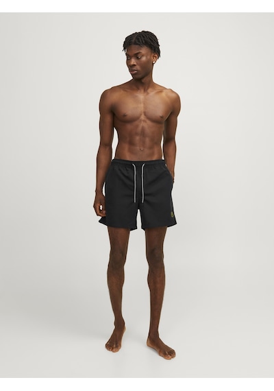 Jack & Jones Erkek Logo Detaylı Deniz Şortu - Fiji - 12225961 - 1 Black