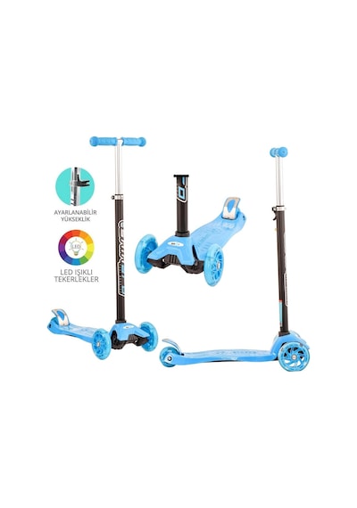Mey İthalat Torutoys Mavi Twist Işıklı Scooter