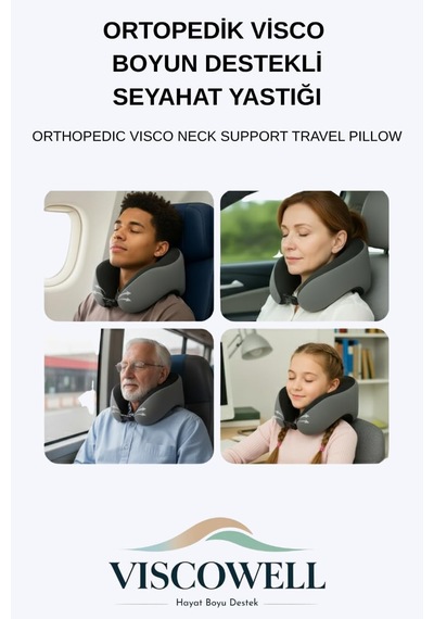 Ortopedik Visco Boyun Ve Baş Destekli Seyahat Yastığı Uçak, Araba, Ev İçin Taşınabilir Genel