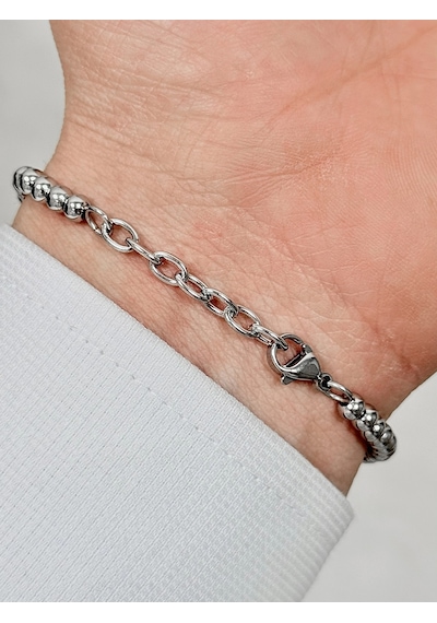 Gümüş Çelik Erkek Bileklik Frj10169a-a 2 Yıl Garantili Hediye Paketli Siyah - Gümüş