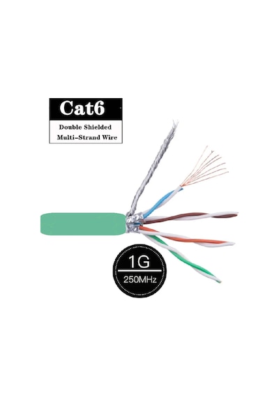 Mekas Sf/utp-4x2x24/7-pur+hffr ,8-damar/çok Telli Blendajlı+folyo Pur Cat6 Ethernet Kablo