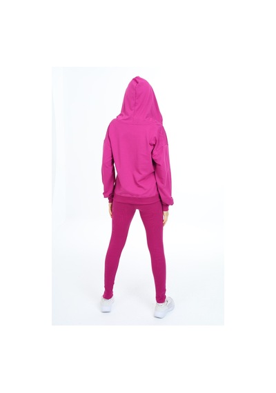 Toontoy Kids Toontoy Kız Çocuk 2'li Takım Baskılı Kapüşonlu Düşük Omuz Çıtçıtlı Sweatshirt & Basic Düz Tayt Mürdüm Toontoy Kids Toontoy Kız Çocuk 2'li Takım Baskılı Kapüşonlu Düşük Omuz Çıtçıtlı Sweatshirt & Basic Düz Tayt Mürdüm