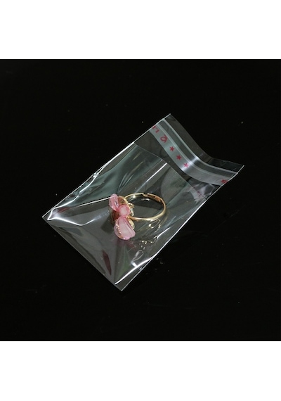 7x20+5 Cm. 7x25 50 Adet Şeffaf Bantlı Yapışkanlı Opp Poşet