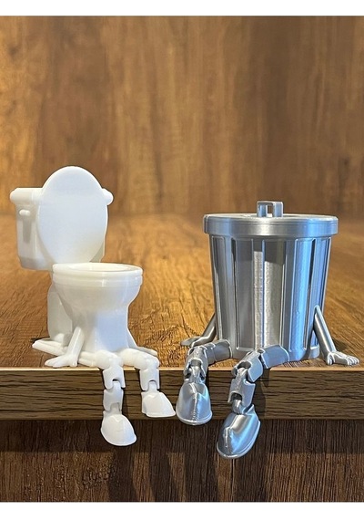 İkili Banyo Dekoratif Figür Seti Klozet Çöp Kovası Diğer