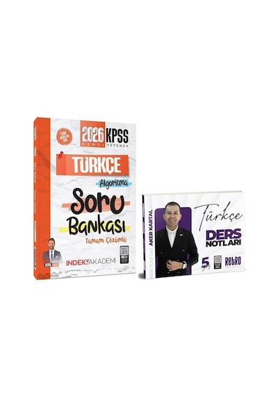 Retro + İndeks 2026 Kpss Türkçe 5yüz Ders Notları + Soru Bankası 2 Li Set - Aker Kartal Retro + İndeks Akademi Yayıncılık