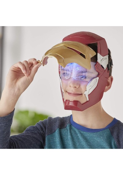 Iron Man Işıklı Flip Up Mask Brown - Elektronik Maske