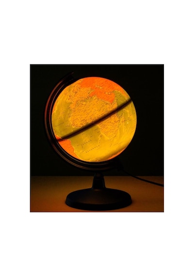 Lrs Store Işıklı Dünya Küresi / 7 Renkli 7 Kıta Haritalı Küre Eğitici Hediye Masa-gece Lambası 20 Cm Çap, Ço Diğer