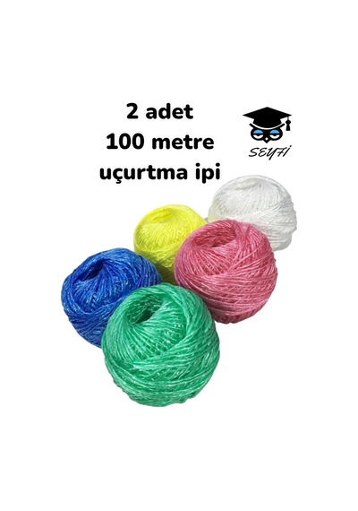 Çok Amaçlı Plastik Kopmaz Uçurtma İpi Çamaşır İpi 100 Metre 2 Adet Karışık Renk