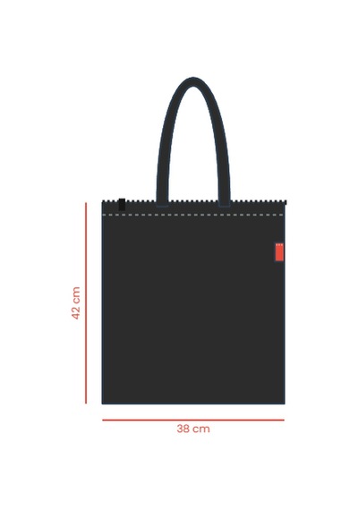Estorebox Baghashtag Siyah Fermuarlı Baskısız Bez Çanta Krem