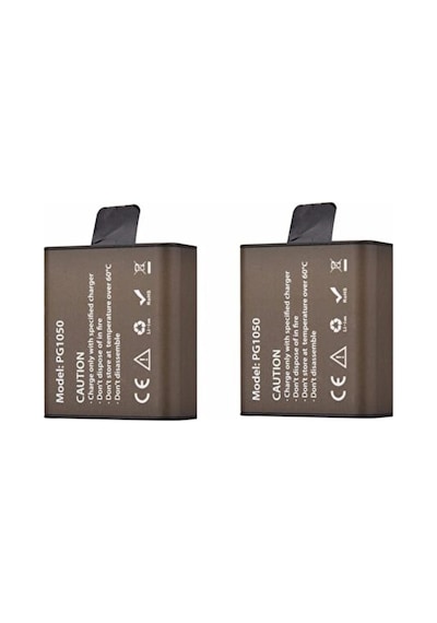 2 Adet Pg1050 Batarya Eken Aksiyon Kamera Bataryası 3.7v 1050mah 3.885wh Siyah