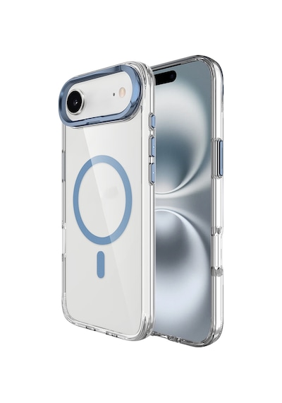 Apple Uyumlu iPhone 17 Air Kılıf M-safe Şarj Özellikli Airbagli Kamera Standlı Zore Azor Kapak - Lacivert Lacivert