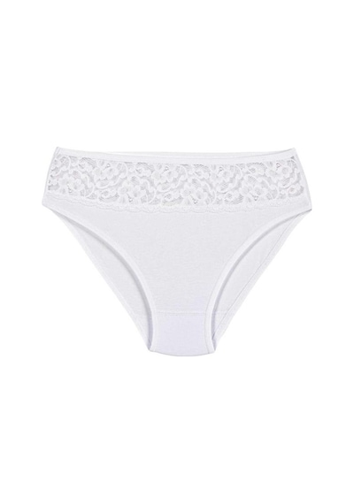 12 Adet Yıldız Bayan Likralı Dantelli Bikini Külot Beyaz 3785 Beyaz