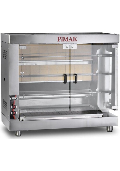 Pimak Kollu Setüstü Piliç Çevirme Makinesi 3 Şiş 15piliç Doğalgazlı