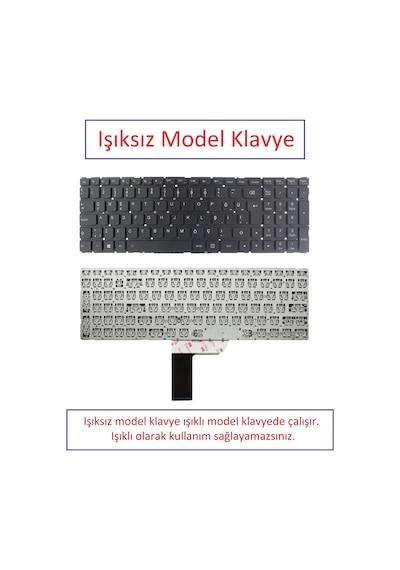 Işıksız, Notebook Klavye - Lenovo 5cb0l03520, 5cb0l03549 Muadili İle Uyumlu