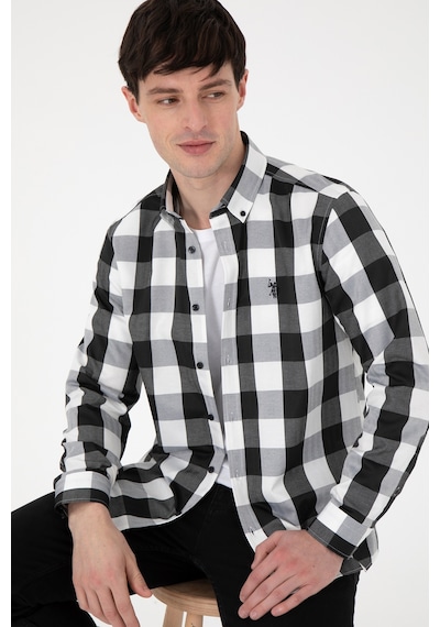 U.s. Polo Assn. Erkek Siyah Gömlek Desenli 50296595-vr046 Siyah
