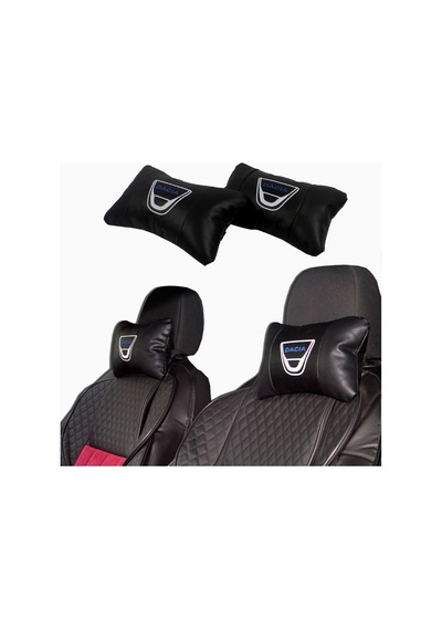 Dacia Araca Özel Nakışlı Oto Deri Boyun Yastığı