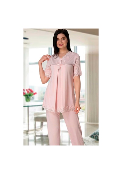 Effort Pijama Kadın Pembe Lohusa Pijama Takımı 5032p Pembe