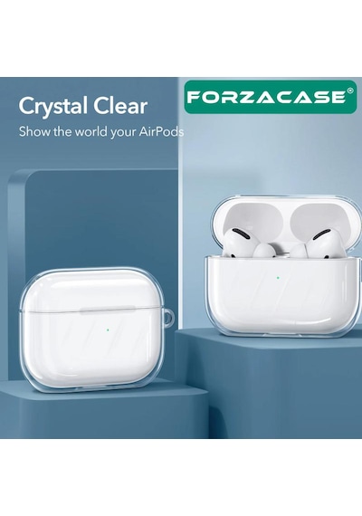 Forzacase Apple Uyumlu AirPods Pro 2 Şeffaf Anahtar Askılıklı Bluetooth Kulaklık Kılıfı - Fc567 Şeffaf