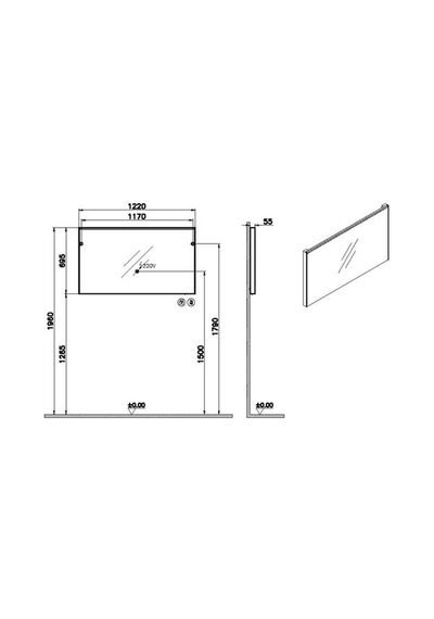 VitrA Core Düz Ledli Ayna 120 Cm 66917 Krom