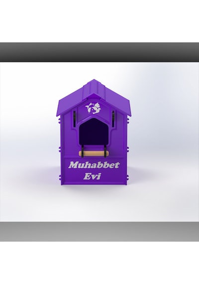 Plastik Muhabbet Kuşu Yuvalığı Demonte 15x15x20 Mor