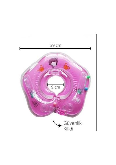 Deniz Havuz Emniyet Kilitli Bebek Yüzme Boyun Simidi Pembe