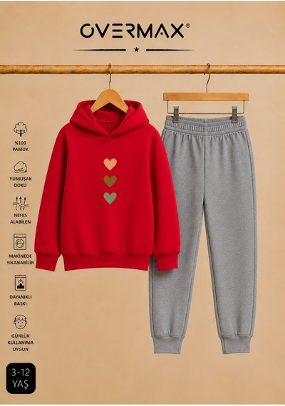 Overmax Çocuk Sevimli Kalpler Baskılı Kapüşonlu Sweatshirt & Eşofman Altı Takım 3-12 Yaş Kırmızı Üst-gri Alt - 918536770 Kırmızı Üst-gri Alt Overmax Çocuk Sevimli Kalpler Baskılı Kapüşonlu Sweatshirt & Eşofman Altı Takım 3-12 Yaş Kırmızı Üst-gri Alt - 918536770 Kırmızı Üst-gri Alt