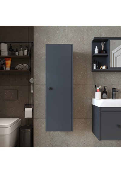 Ada Banyo Dolabı Mat Suntalam 110 Cm Banyo Boy Dolabı Antrasit