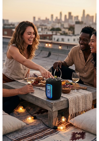 Taşınabilir Kablosuz Bluetooth Hoparlör 10w / Rgb Işıklı / Fm Radyo Tg-415