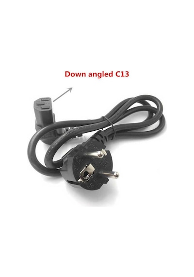 C13 Power Kablo - 90 Derece L Uç - Dik Açılı - Standart Power Kablosu - 1.8 Mt