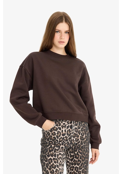 Defacto Kahverengi Kadın Sweatshirt D6645ax/bn192 Kahverengi
