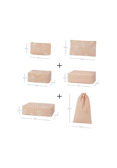 Ocean Home Textile 6'lı Çocuk Odası Deniz Kızı Bavul İçi Düzenleyici Set 50cm