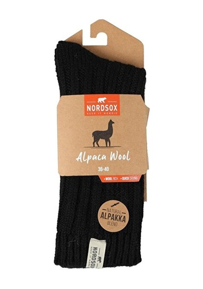 Nordsox Bolero Alpaka Yünlü Kadın Kışlık Çorap Siyah