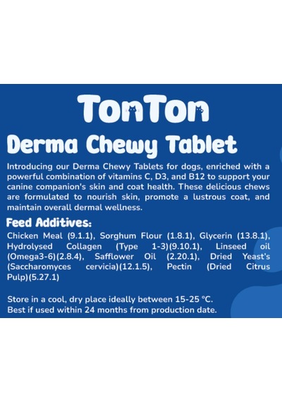 Kedi Ve Köpek Deri & Tüy Bakımı Için Glutensiz Çiğnenebilir 60 Tablet Kolajen Içerikli