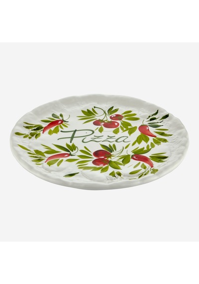 Beyaz Seramik Pizza Tabağı 33 Cm