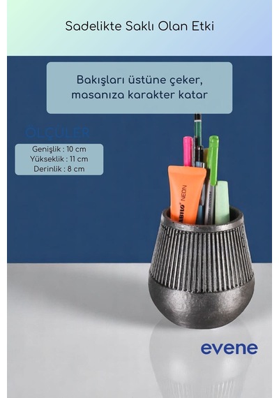 Kalemlik Masa Kalemliği Organizer Kalemlik Gümüş Eskitme Renk Model 88 Çok Renkli
