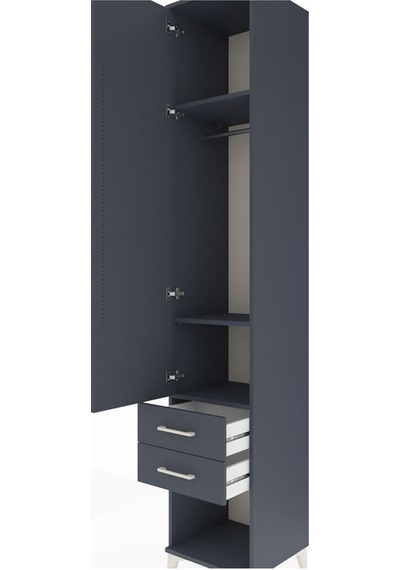 Hyperion Dolap 3 Raflı 2 Çekmeceli Tek Askılı 44x44x243 Antrasit-antrasit Antrasit Hyperion Dolap 3 Raflı 2 Çekmeceli Tek Askılı 44x44x243 Antrasit-antrasit Antrasit