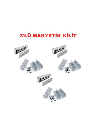 Sr-280 + Zl Aparat Seti 280 Kg Manyetik Kilit 12/24v Dc Elektromanyetik Kapı Kilidi 3 Adet
