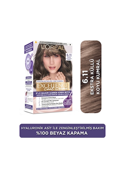 L Oréal Paris Excellence Cool Creme 6.11 Ekstra Küllü Koyu Kumral Saç Boyası