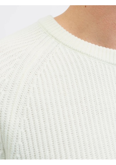 Jack & Jones Jjpannel Knit Crew Neck Aw25 Sıfır Yaka Kazak Ekru