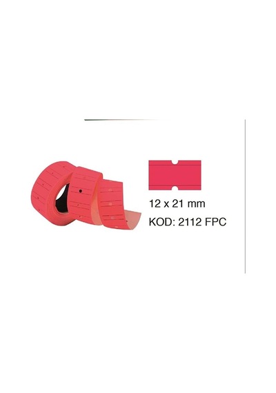 Tanex Fiyat Etiketi 12 x 21 MM Çizgili Neon Pembe 1 Adet